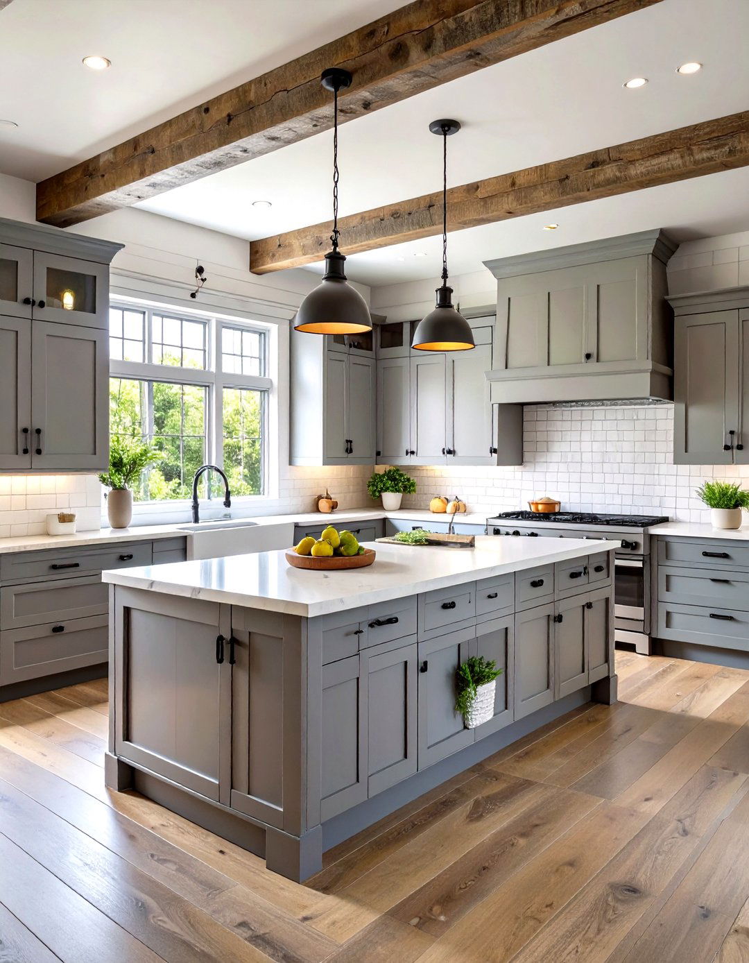 Rustic Grey Barnwood Character - 24 Grey and White Kitchen Ideas