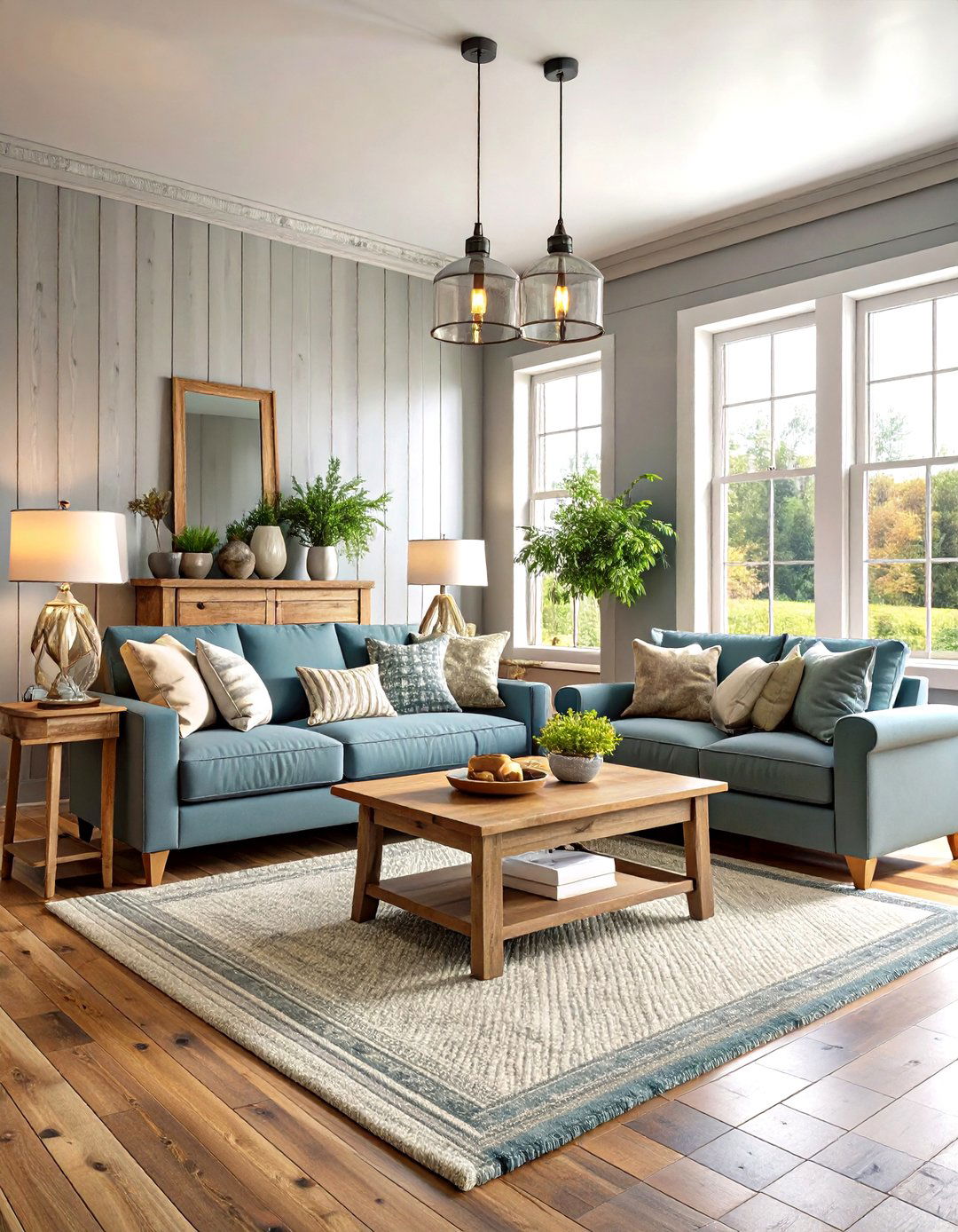 Rustic Grey and Wood Combination - 24 Grey Living Room Ideas