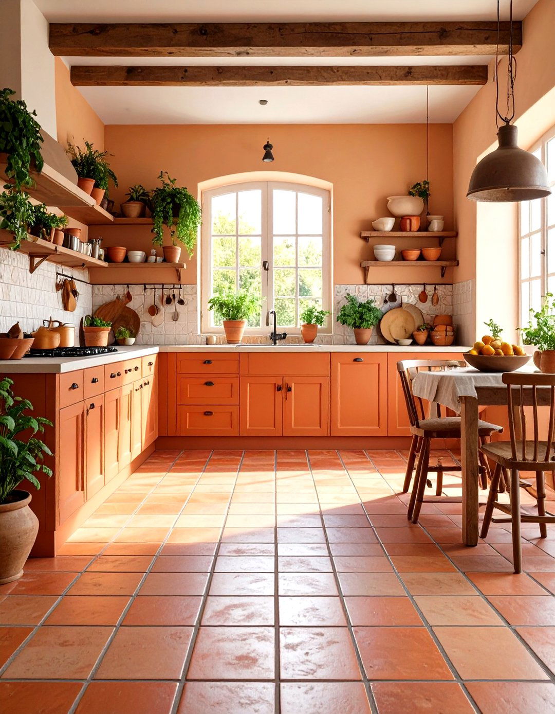 Rustic Handmade Terracotta Kitchen Floor - 24 Terracotta Kitchen Floor Ideas