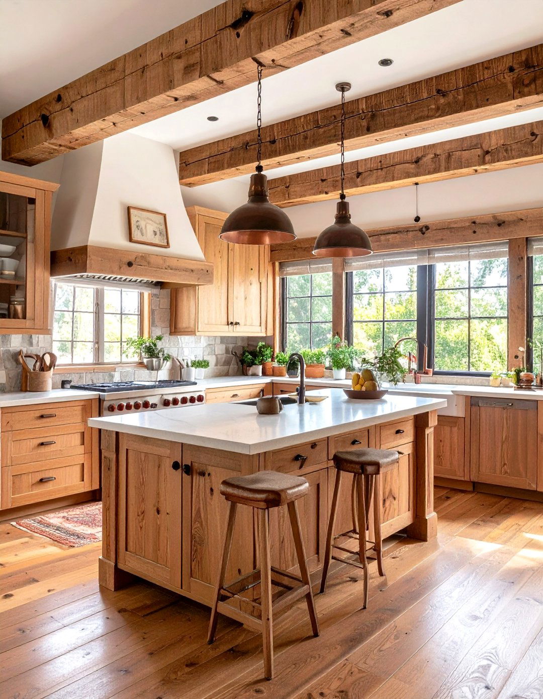 Rustic Kitchen Layout with Natural Elements - 24 Kitchen Layout Ideas