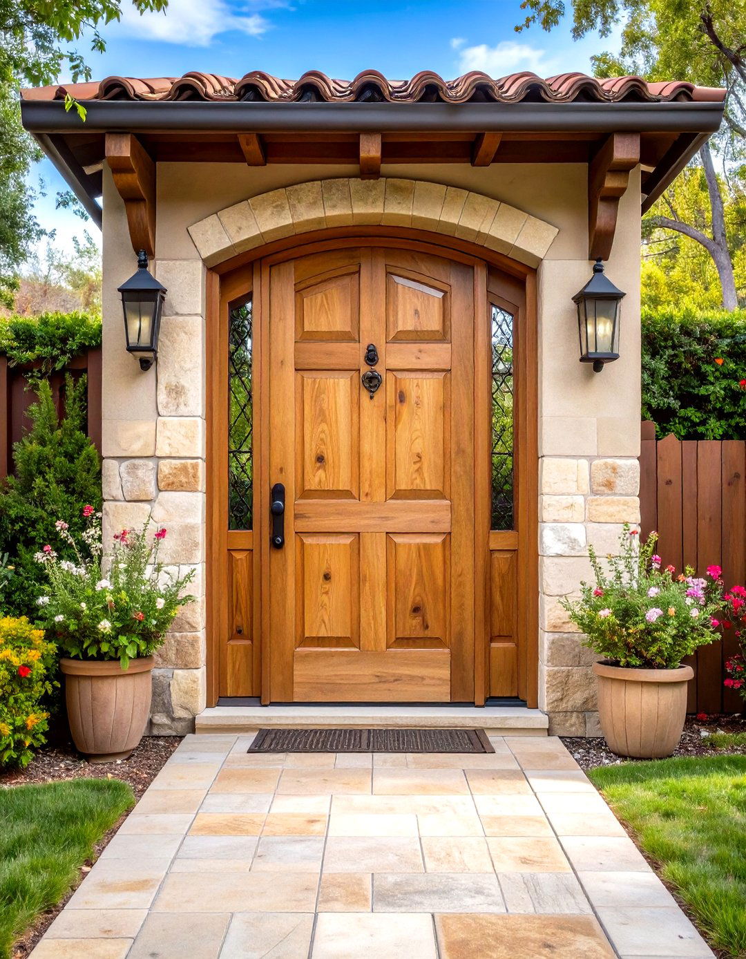 Rustic Knotty Alder Wood Designs - 24 Mediterranean Front Door Ideas