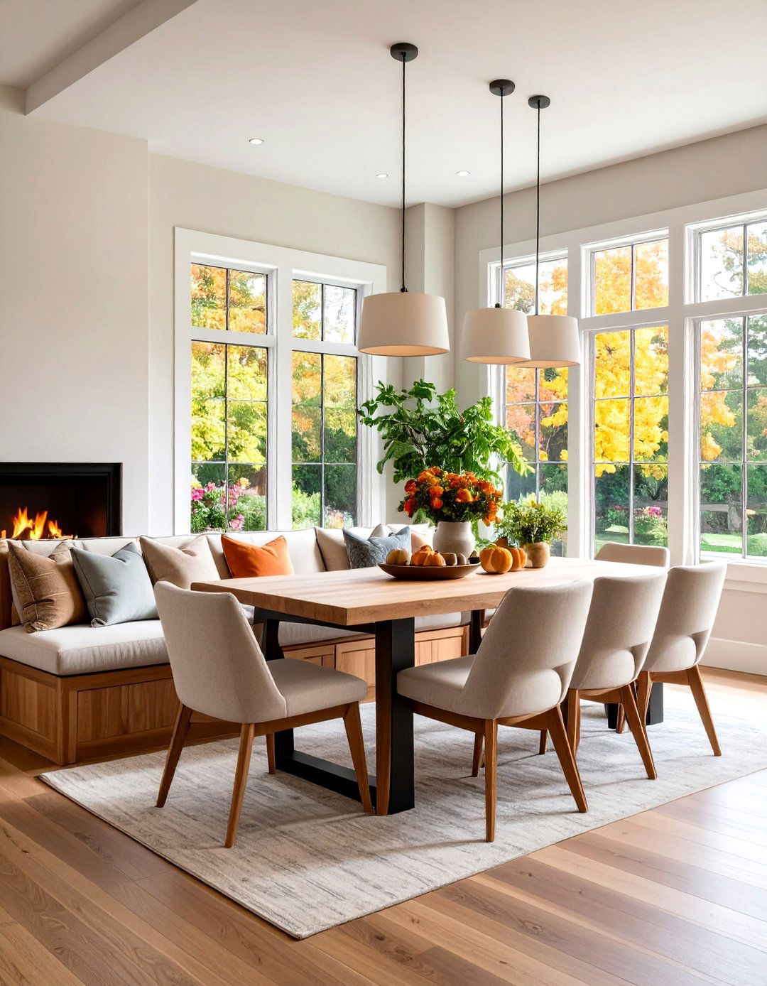 Rustic Log Bench Seating - 24 Fireplace Bench Ideas