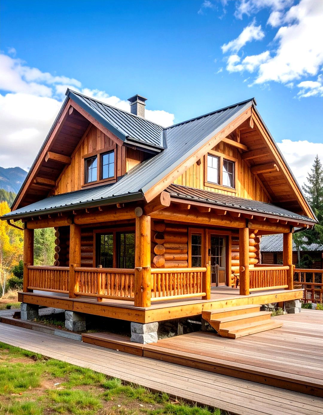 Rustic Log Construction Roofing - 24 Deck Roof Ideas