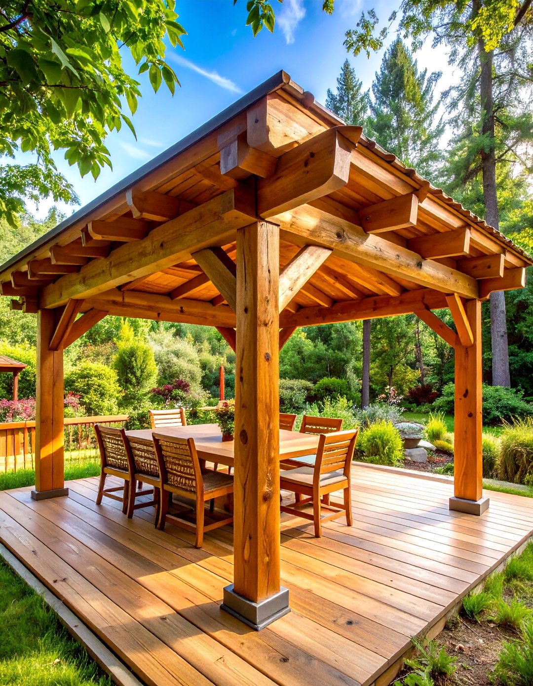 Rustic Log Pergola Design - 24 Patio Pergola Ideas