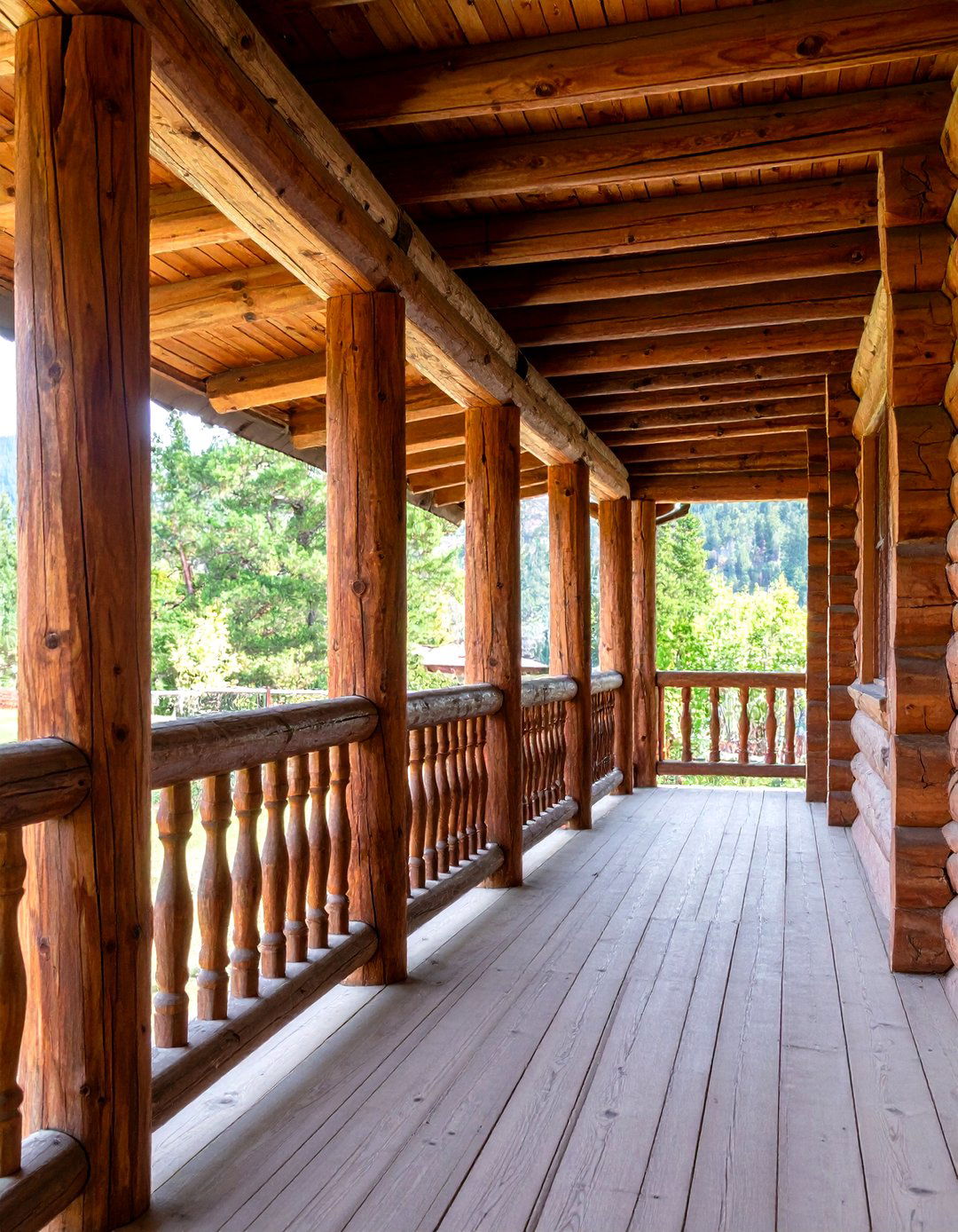 Rustic Log Porch Railing - 24 Porch Railing Ideas