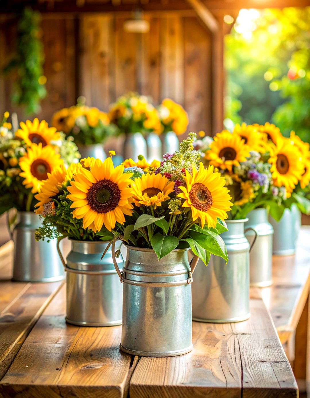 Rustic Metal Container Gardens - 24 Rustic Wedding Centerpieces