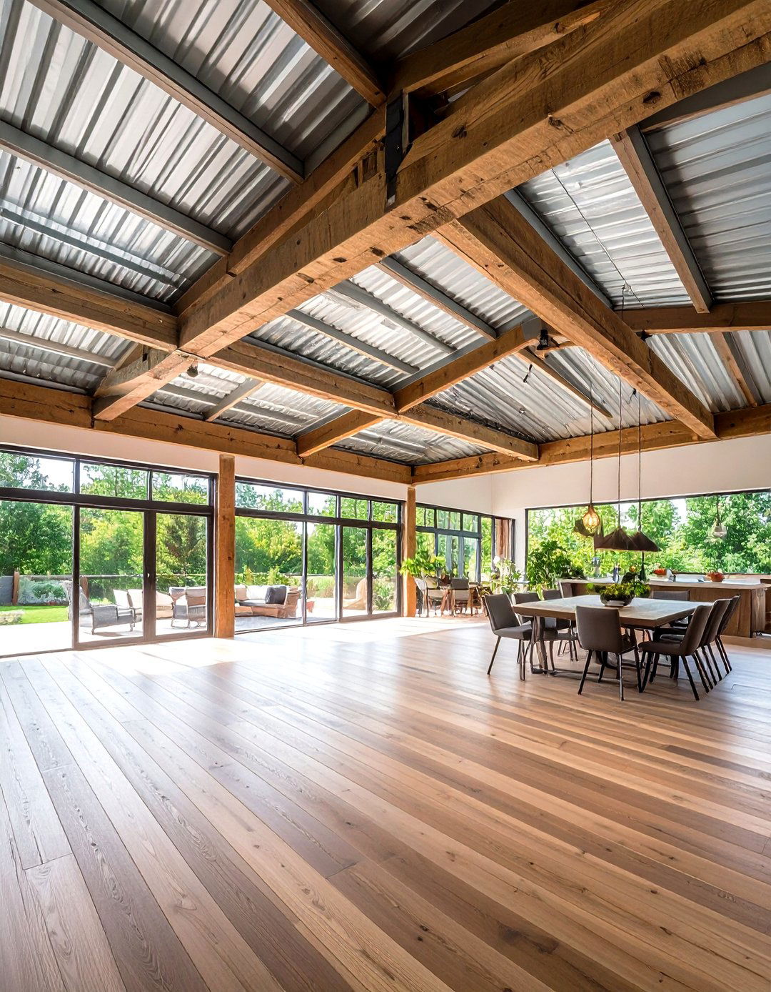 Rustic Metal and Wood Hybrid Ceilings - 24 Rustic Ceiling Ideas