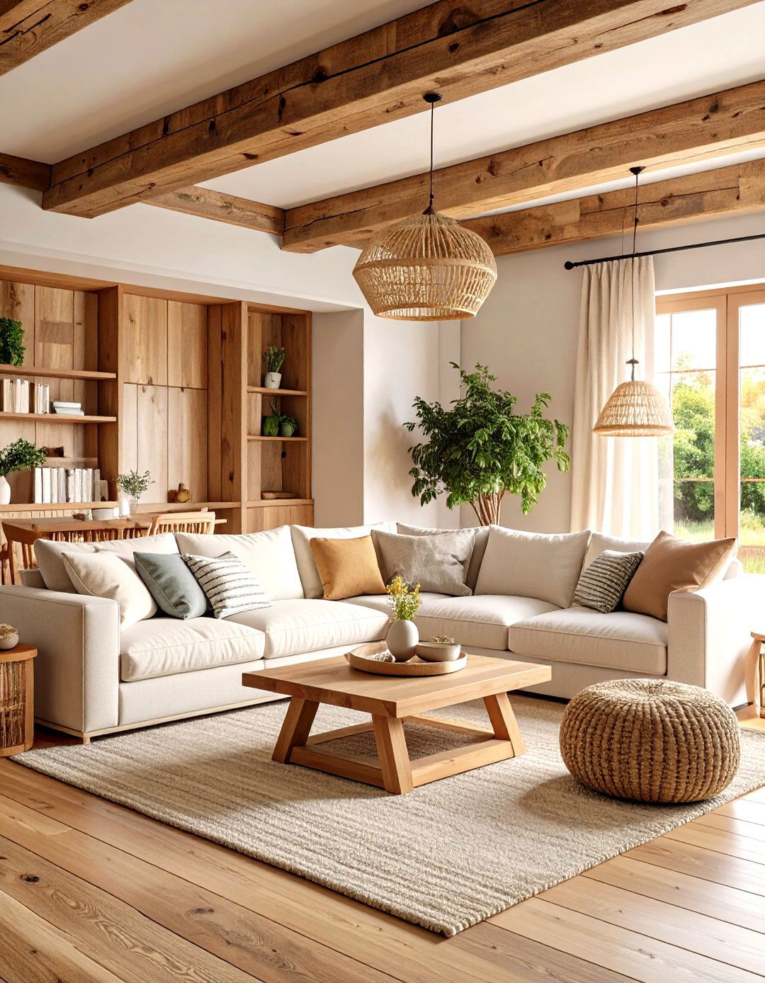 Rustic Minimalist Living Room with Reclaimed Wood Elements - 24 Minimalist Interior Design Ideas