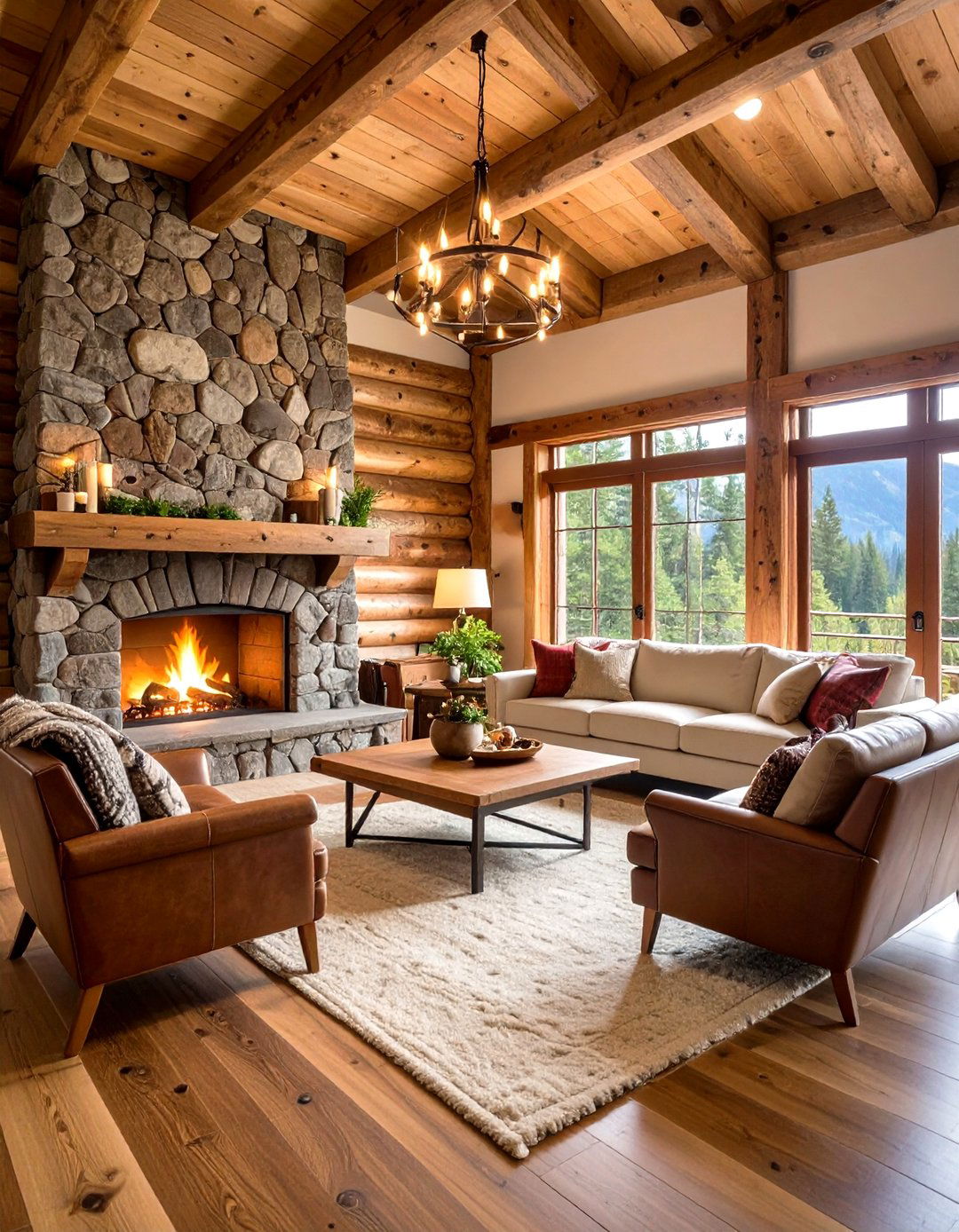 Rustic Mountain Cabin - 24 Ralph Lauren Living Room Ideas