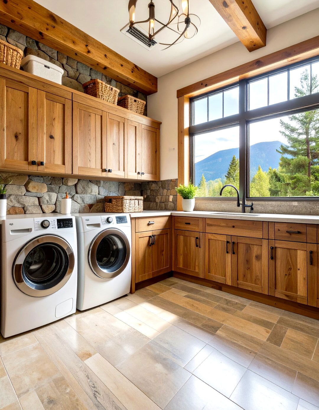 Rustic Mountain Lodge - 24 Modern Laundry Room Ideas