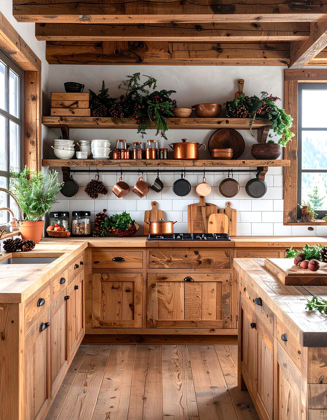 Rustic Mountain Lodge Counter - 24 Kitchen Counter Decor Ideas