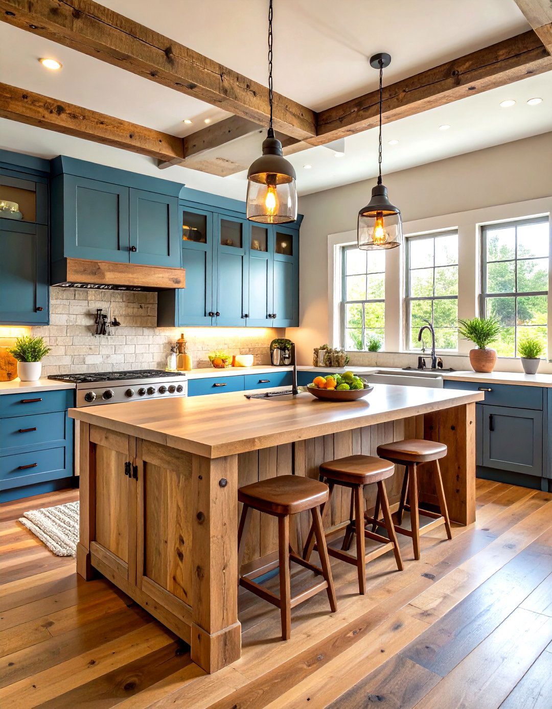 Rustic Open Kitchen with Reclaimed Wood Elements - 24 Open Kitchen Ideas