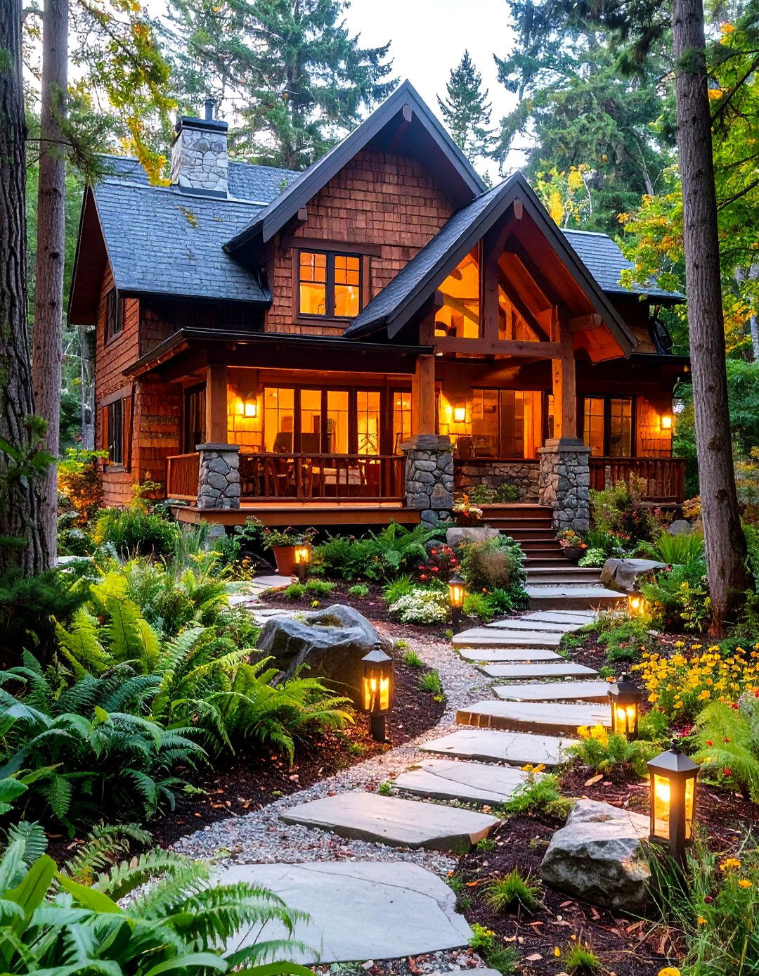 Rustic Ranch with Cedar Shake Siding and Woodland Gardens - 24 Curb Appeal Inspiration for Ranch Homes