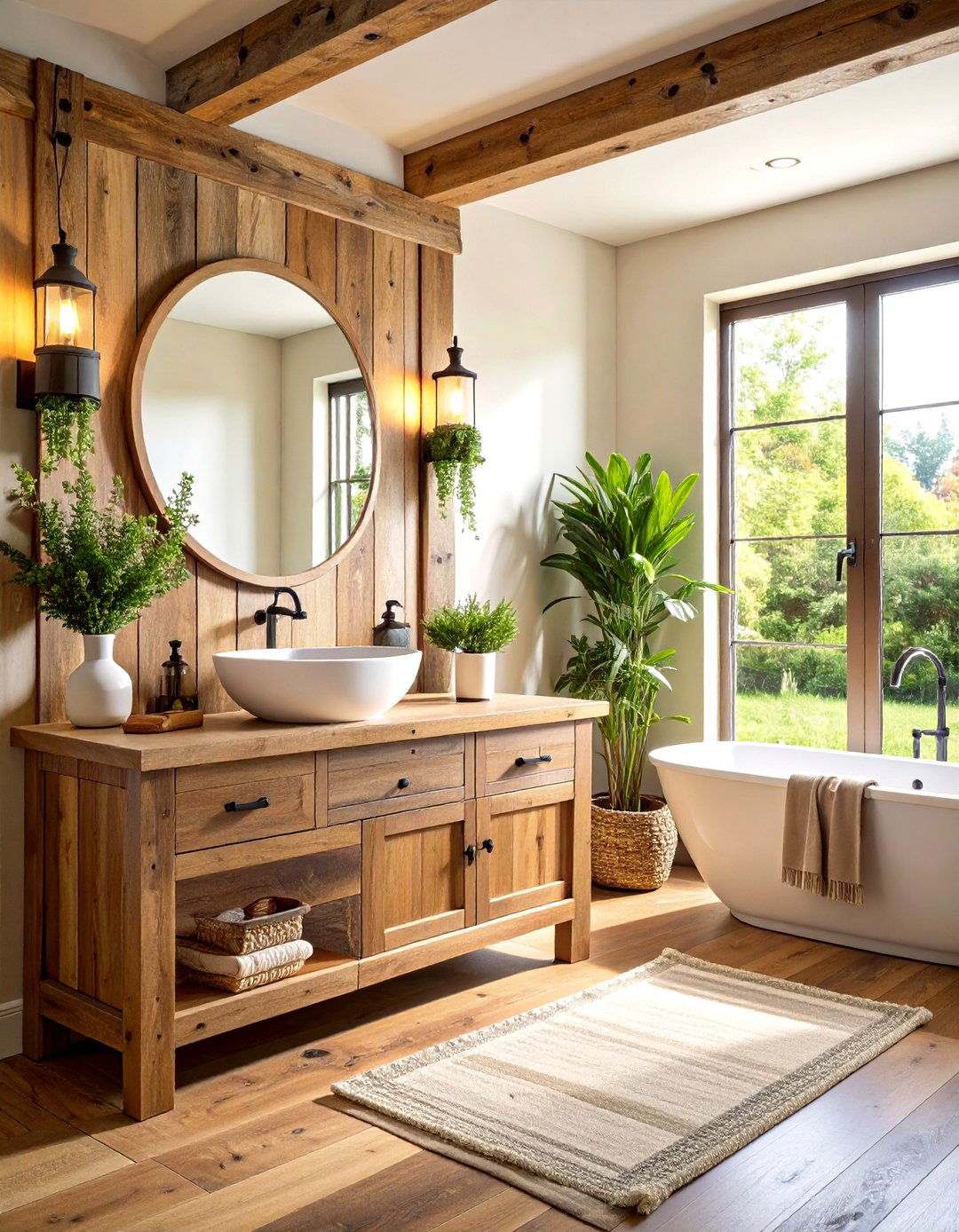 Rustic Reclaimed Wood Accents - 24 Half Bathroom Ideas
