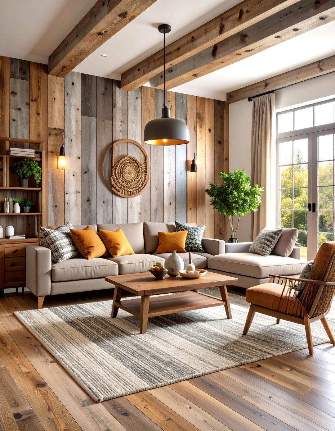 Rustic Reclaimed Wood Feature Walls - 24 Western Living Room Ideas