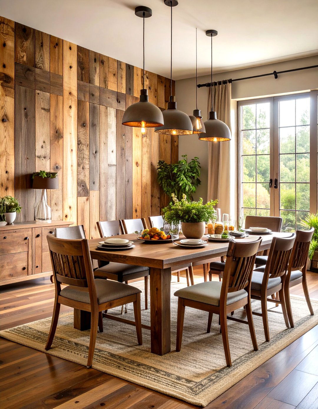 Rustic Reclaimed Wood Planks - 24 Dining Room Wall Paneling Ideas