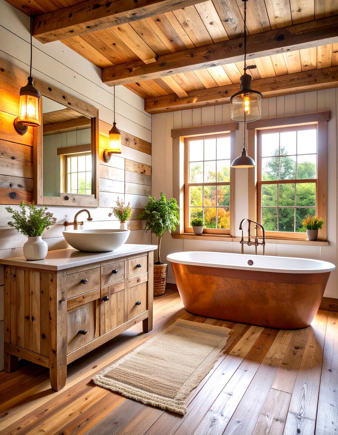 Rustic Reclaimed Wood Shiplap Bathroom Character