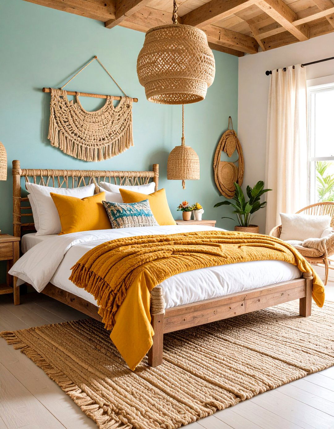 Rustic Rope and Burlap Coastal Bedroom - 24 Coastal Bedroom Ideas