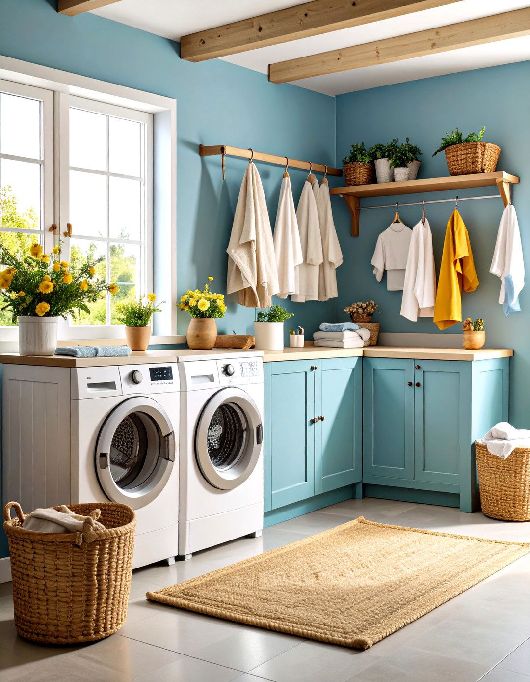 Rustic Rope and Pulley System - 24 Vintage Laundry Room Decor Ideas