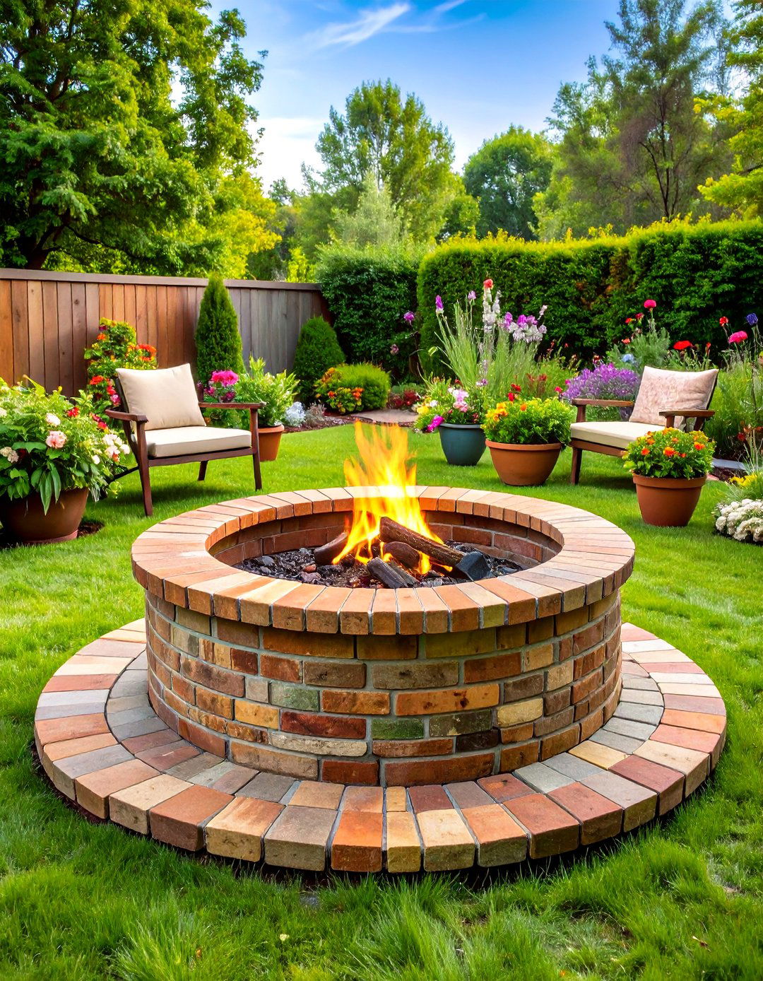 Rustic Salvaged Brick Fire Pit - 24 Brick Fire Pit Ideas