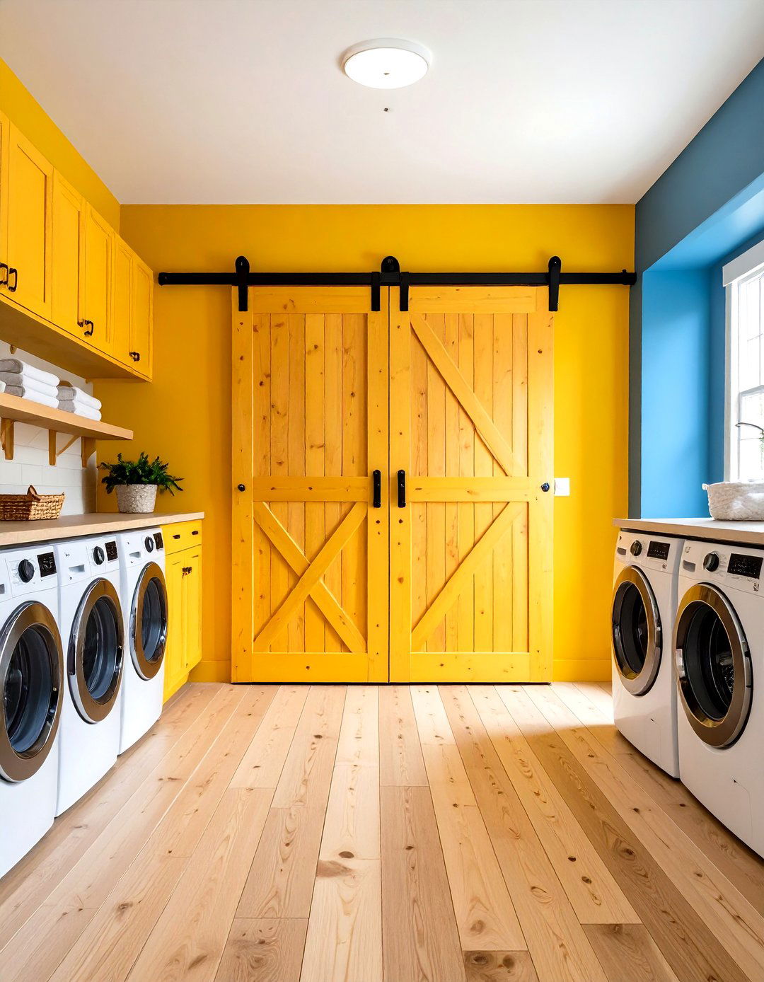 Rustic Sliding Barn Door with Reclaimed Wood - 24 Laundry Room Door Ideas