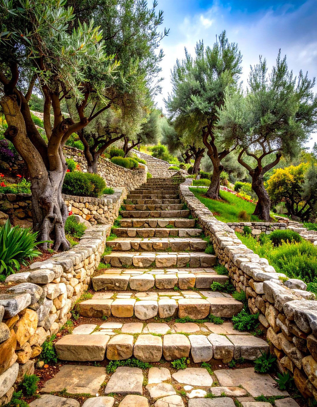 Rustic Stone Terracing - 24 Mediterranean Garden Ideas