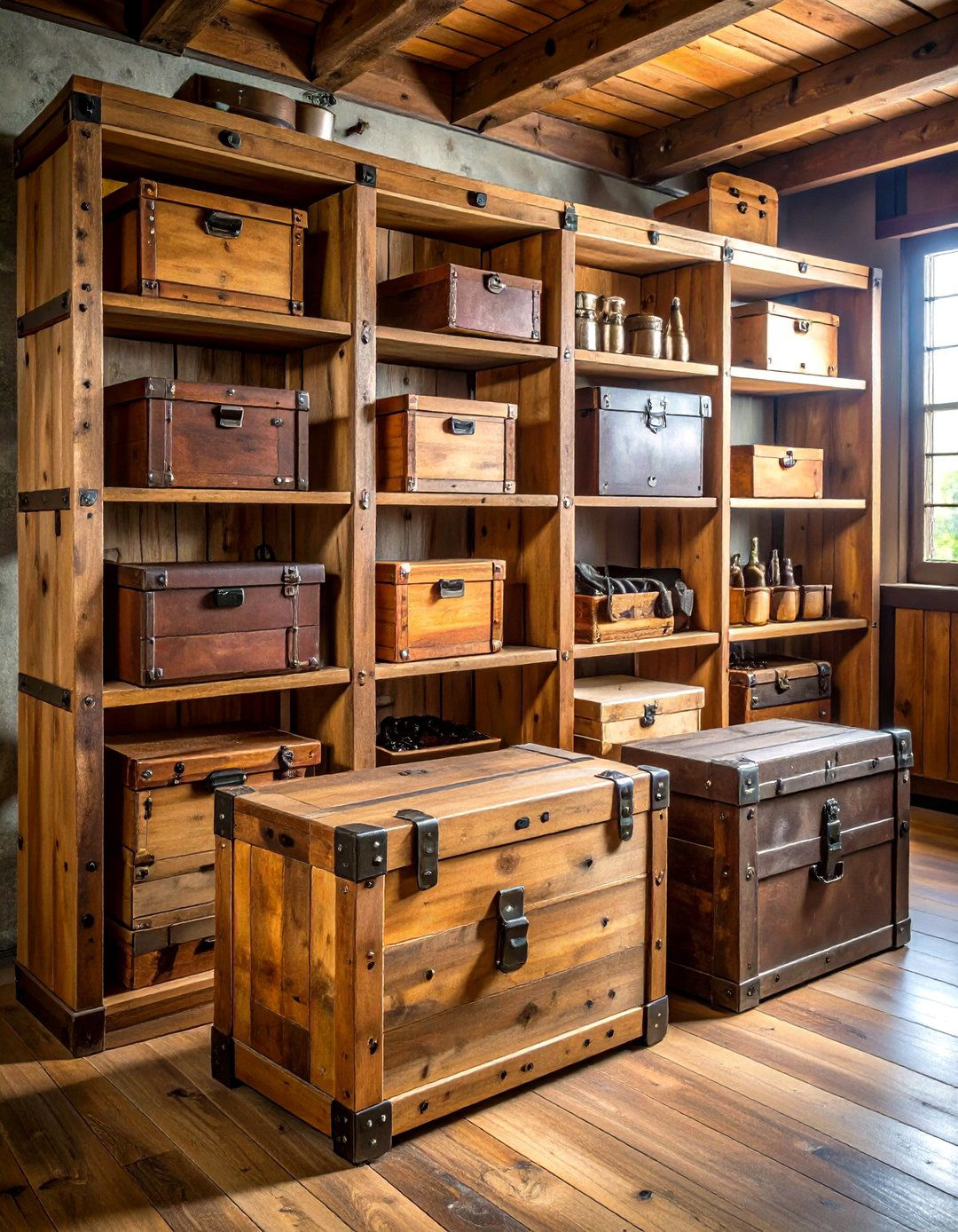 Rustic Storage Solutions - 24 Hunting Man Cave Ideas