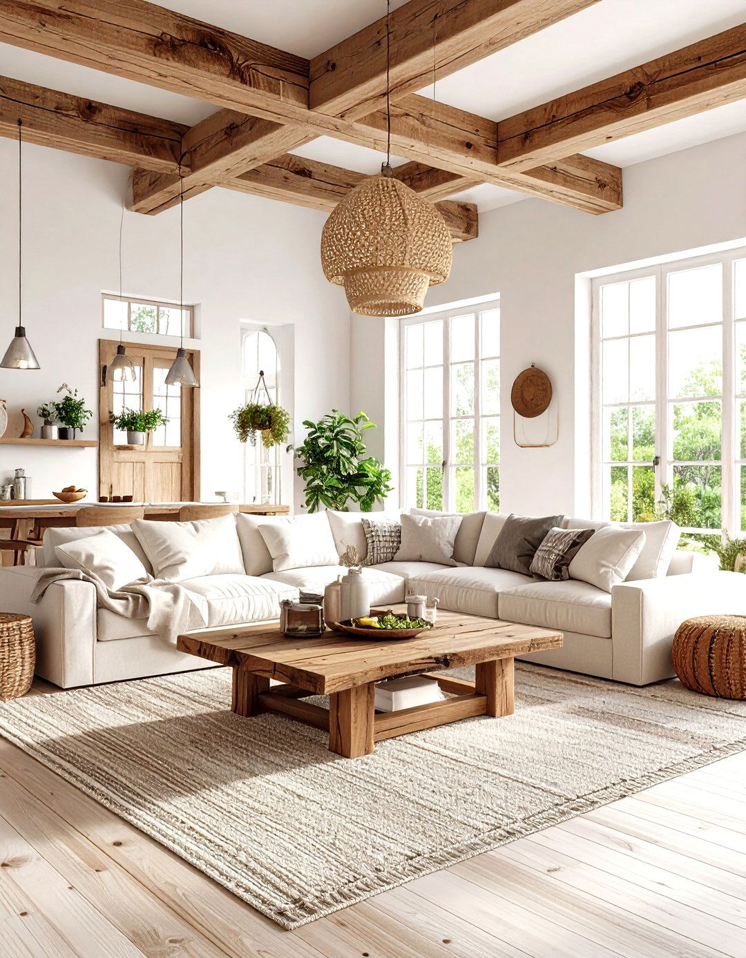 Rustic Taupe Living Room with Reclaimed Materials - 24 Taupe Living Room Ideas