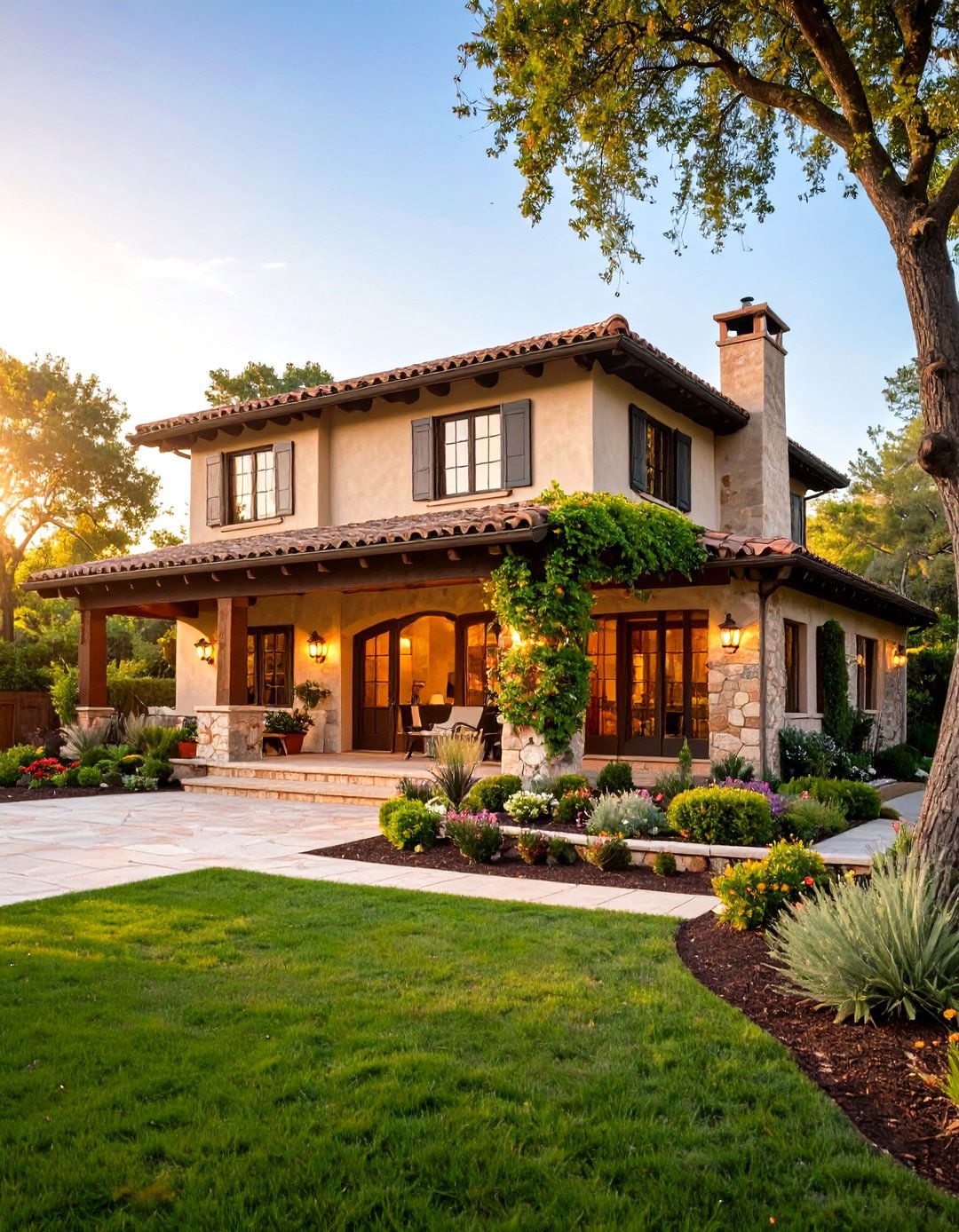 Rustic Villa with Weathered Finishes - 24 Mediterranean House Exterior Ideas