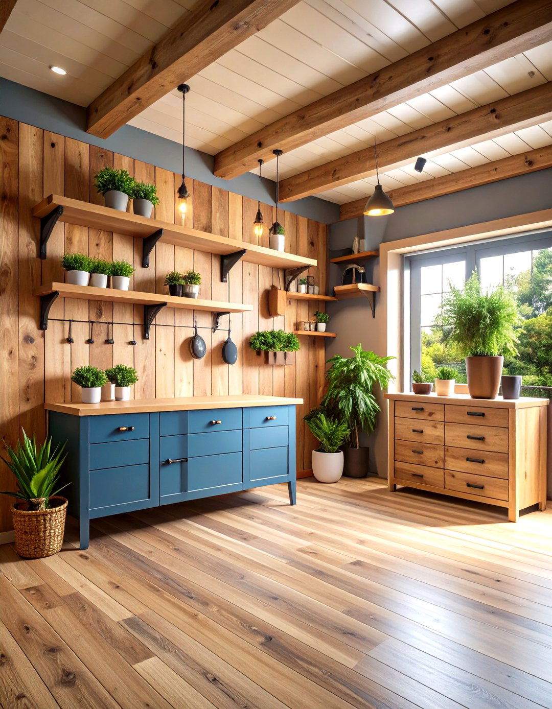 Rustic Wood Accent Wall - 24 Garage Entryway Ideas