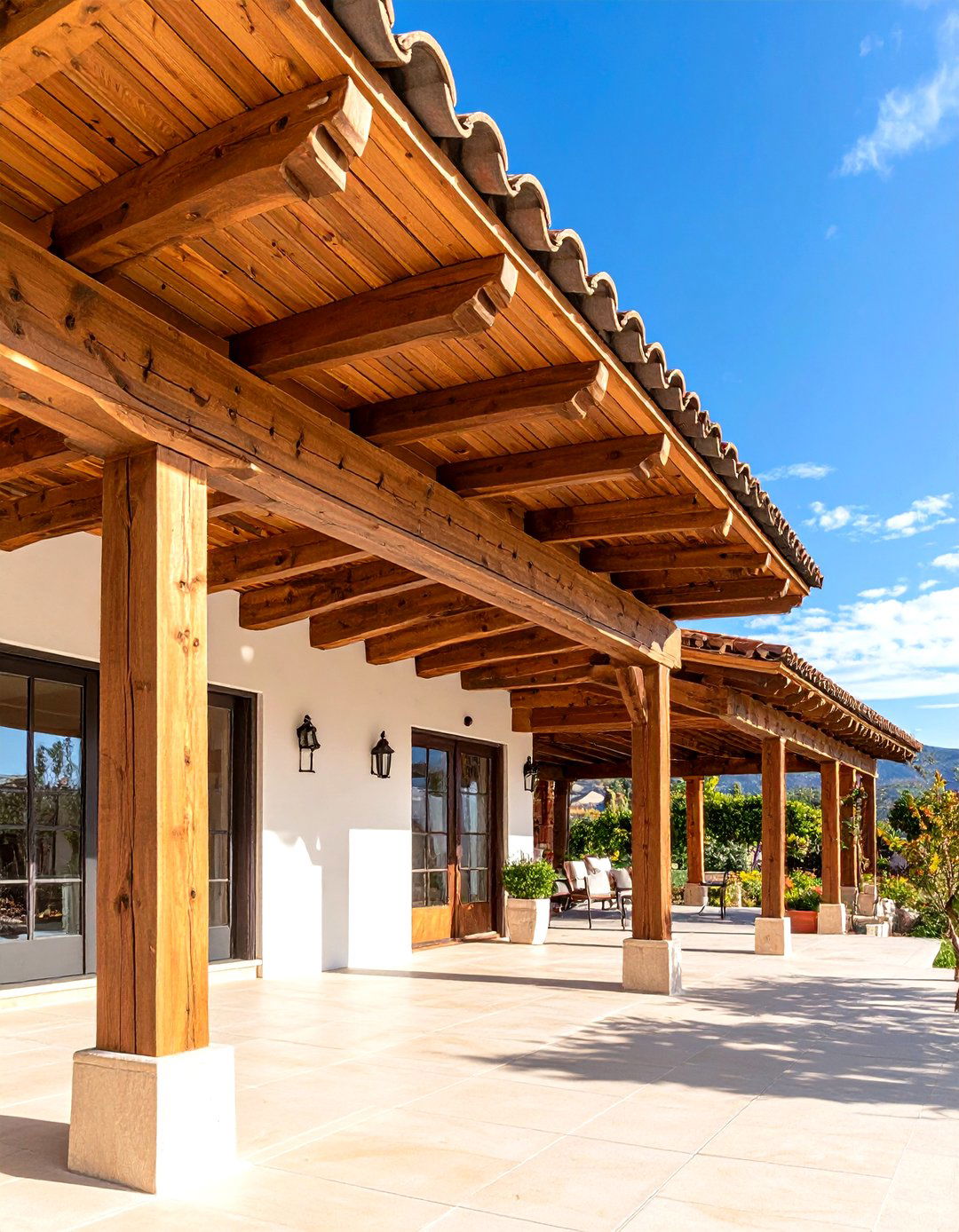 Rustic Wood Beam Accents - 24 spanish style home exterior ideas