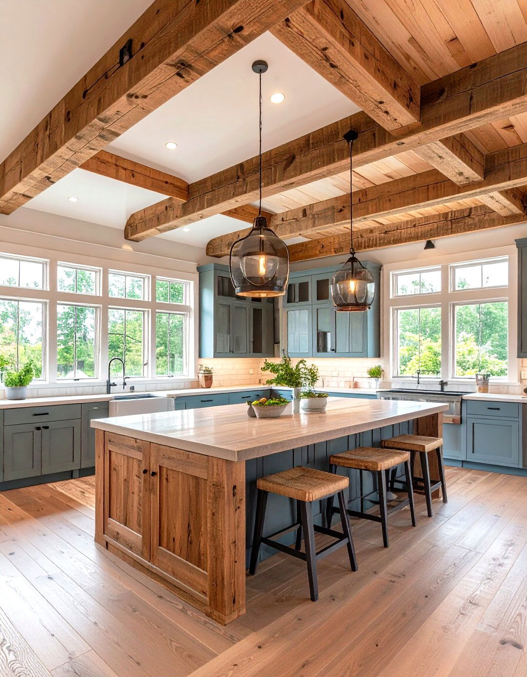 Rustic Wood Beam Kitchen Ceilings - 24 Earthy Kitchen Ideas