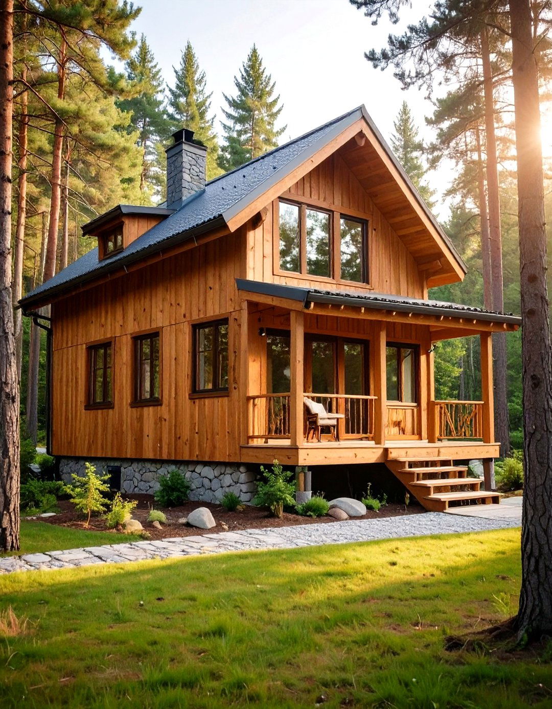Rustic Wood Cladding Features - 24 modern cottage house exterior ideas