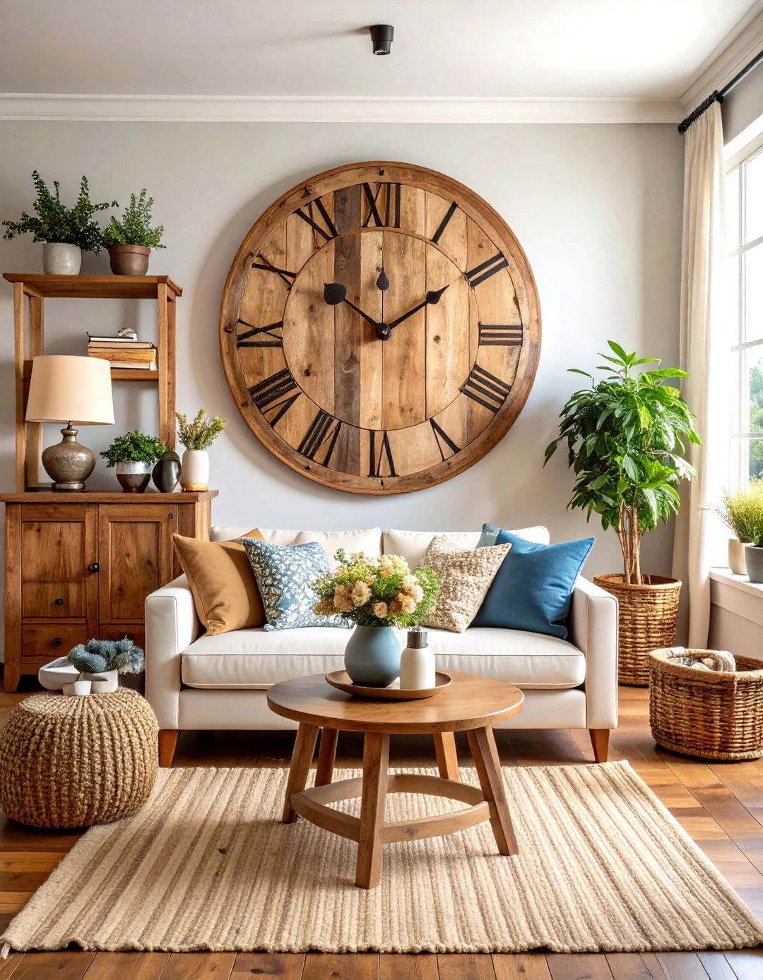 Rustic Wood Clocks - 24 Farmhouse Wall Decor Ideas