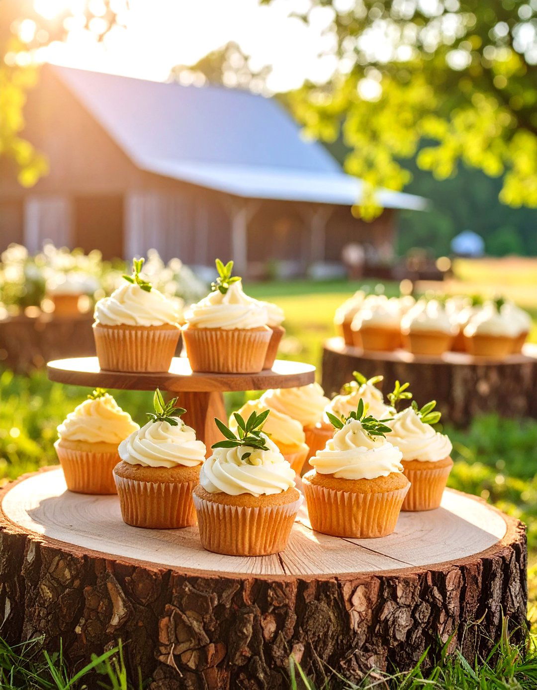 Rustic Wood Display Charm - 24 Wedding Cupcake Ideas