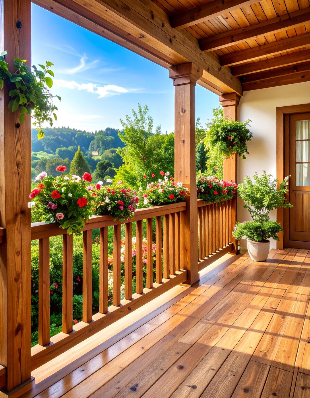Rustic Wood Plank Balcony Railings - 24 Balcony Railing Design Ideas