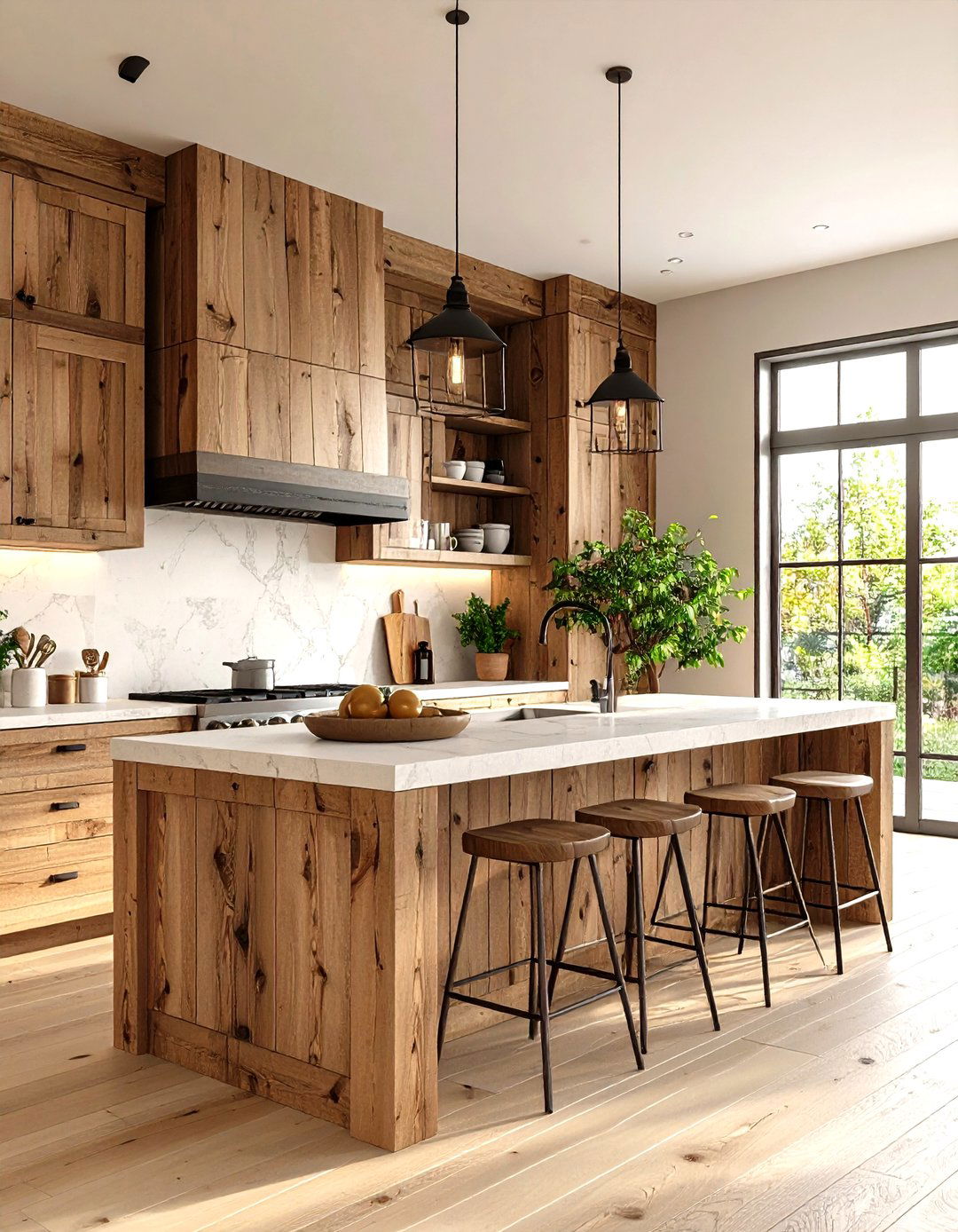 Rustic Wood Texture Kitchen Wallpaper - 24 Kitchen Wallpaper Ideas