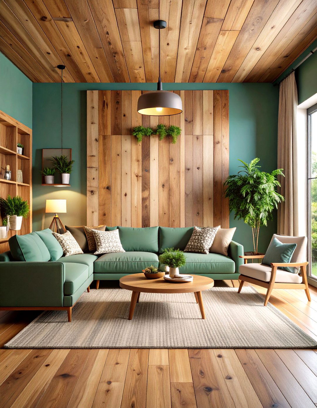 Rustic Wooden Accent Wall Features - 24 Housewarming Decoration Ideas