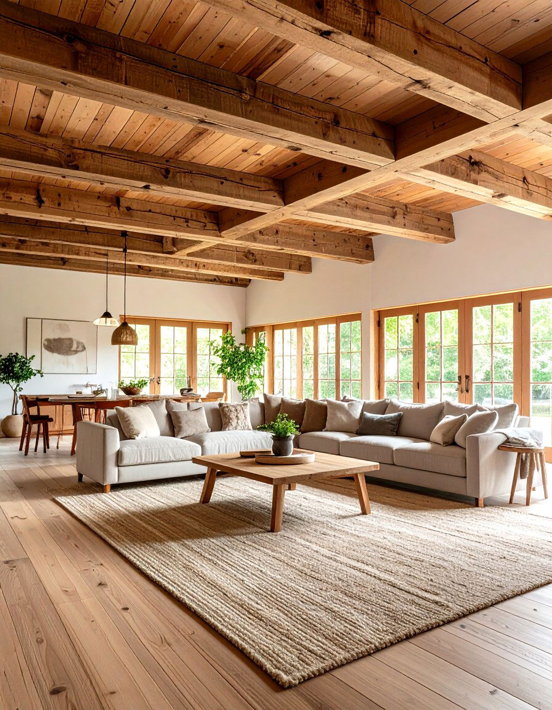 Rustic Wooden Beam Design - 24 Living Room False Ceiling Design Ideas
