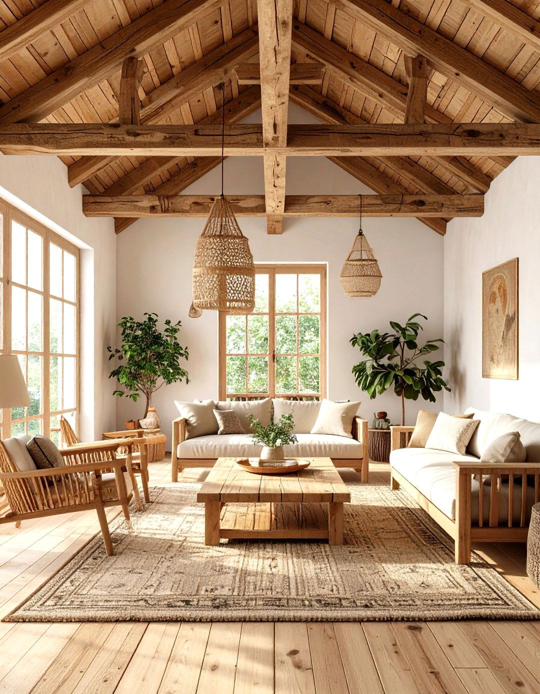 Rustic Wooden Ceiling Beams - 24 Mexican Style House Design Ideas