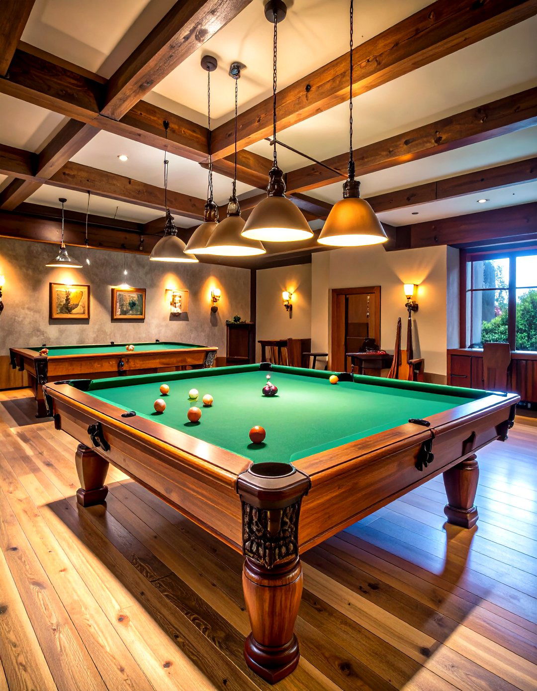 Rustic Wooden Pool Hall Sign with Billiards Graphics - 24 Man Cave Sign Ideas
