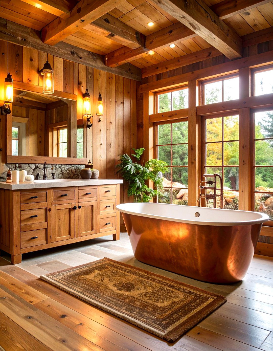 Rustic Wooden Vintage - 24 Vintage Bathroom Ideas