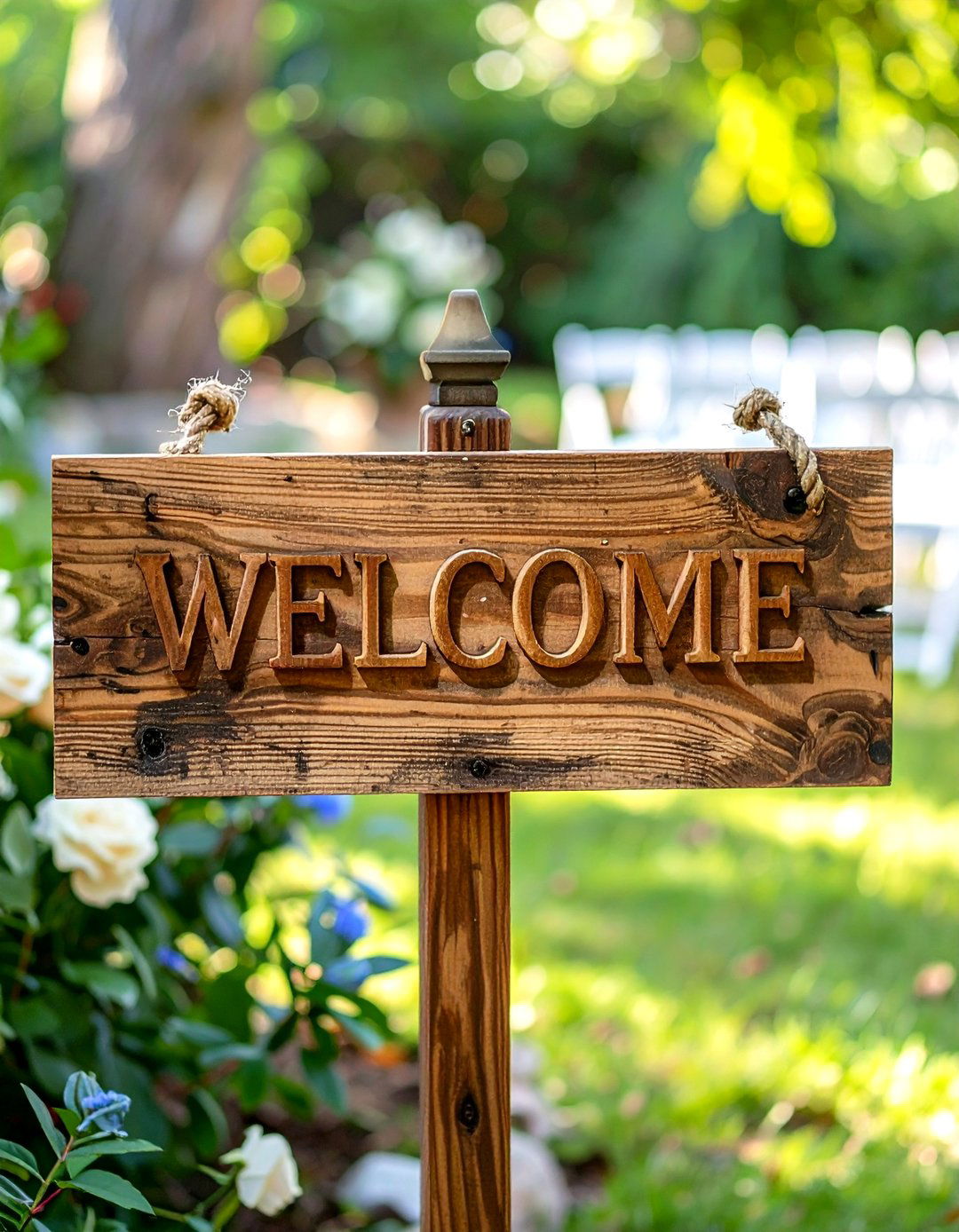 Rustic Wooden Welcome Signage - 24 Wedding Sign Ideas