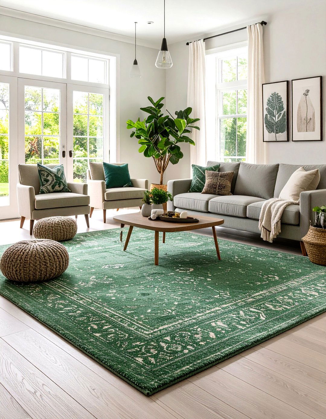 Sage Green Area Rugs for Grounding Spaces - 24 Sage Green Decor Ideas