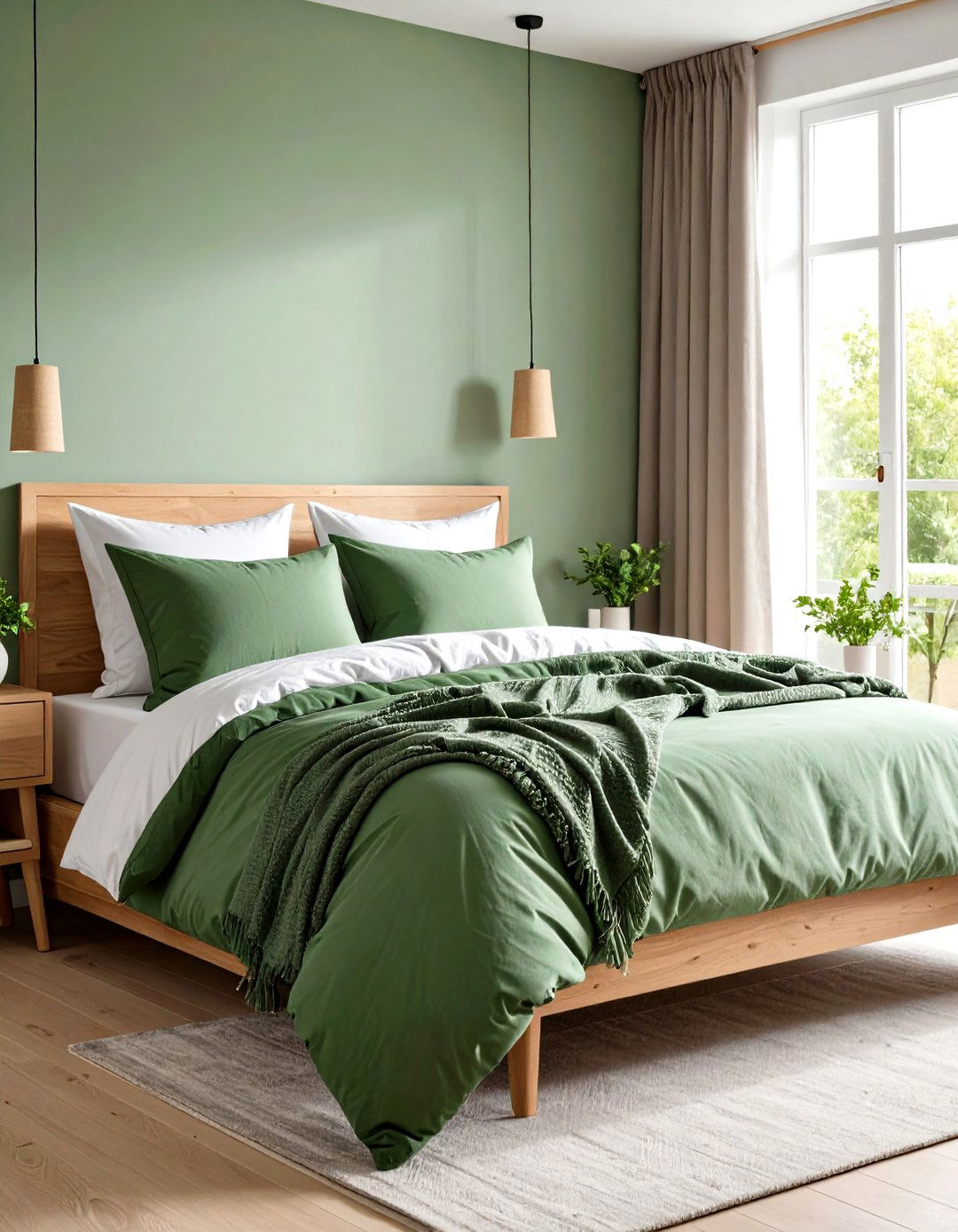 Sage Green Bedding Focus - 24 Green Bedroom Ideas