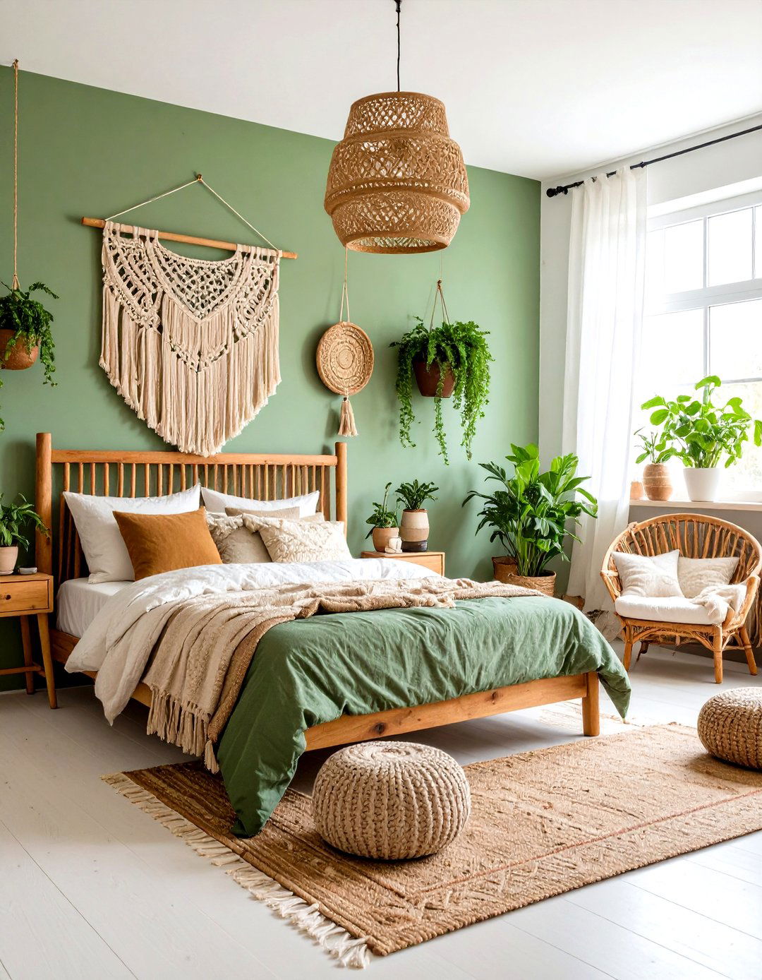 Sage Green Bohemian Bedroom Style - 24 Sage Green Bedroom Ideas