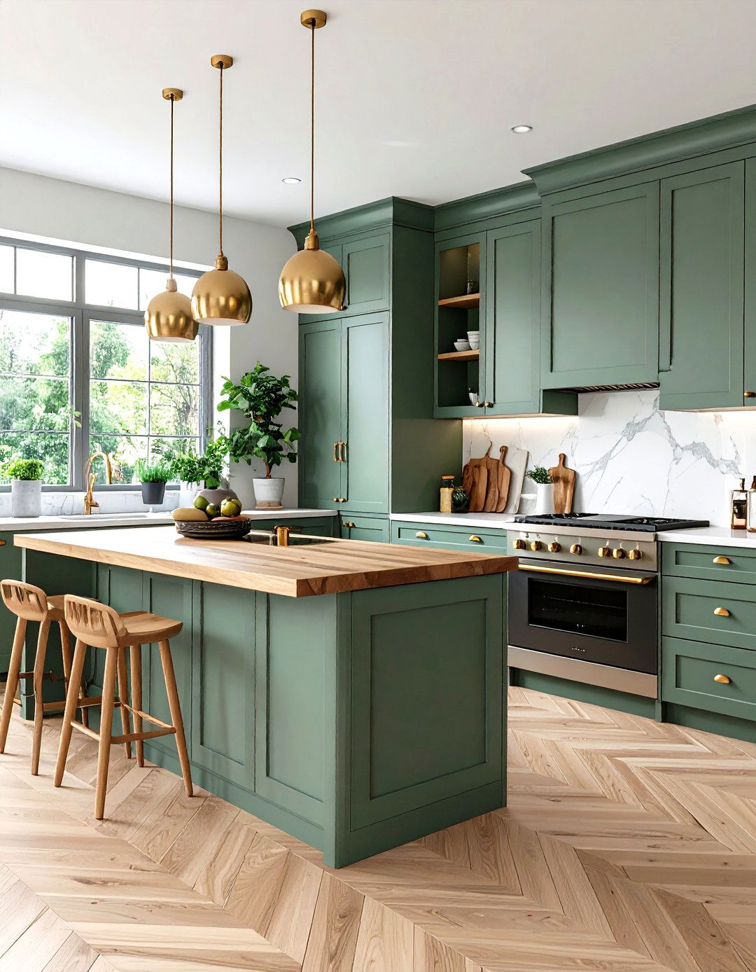 Sage Green Cabinet Kitchen - 24 Dark Green Kitchen Ideas