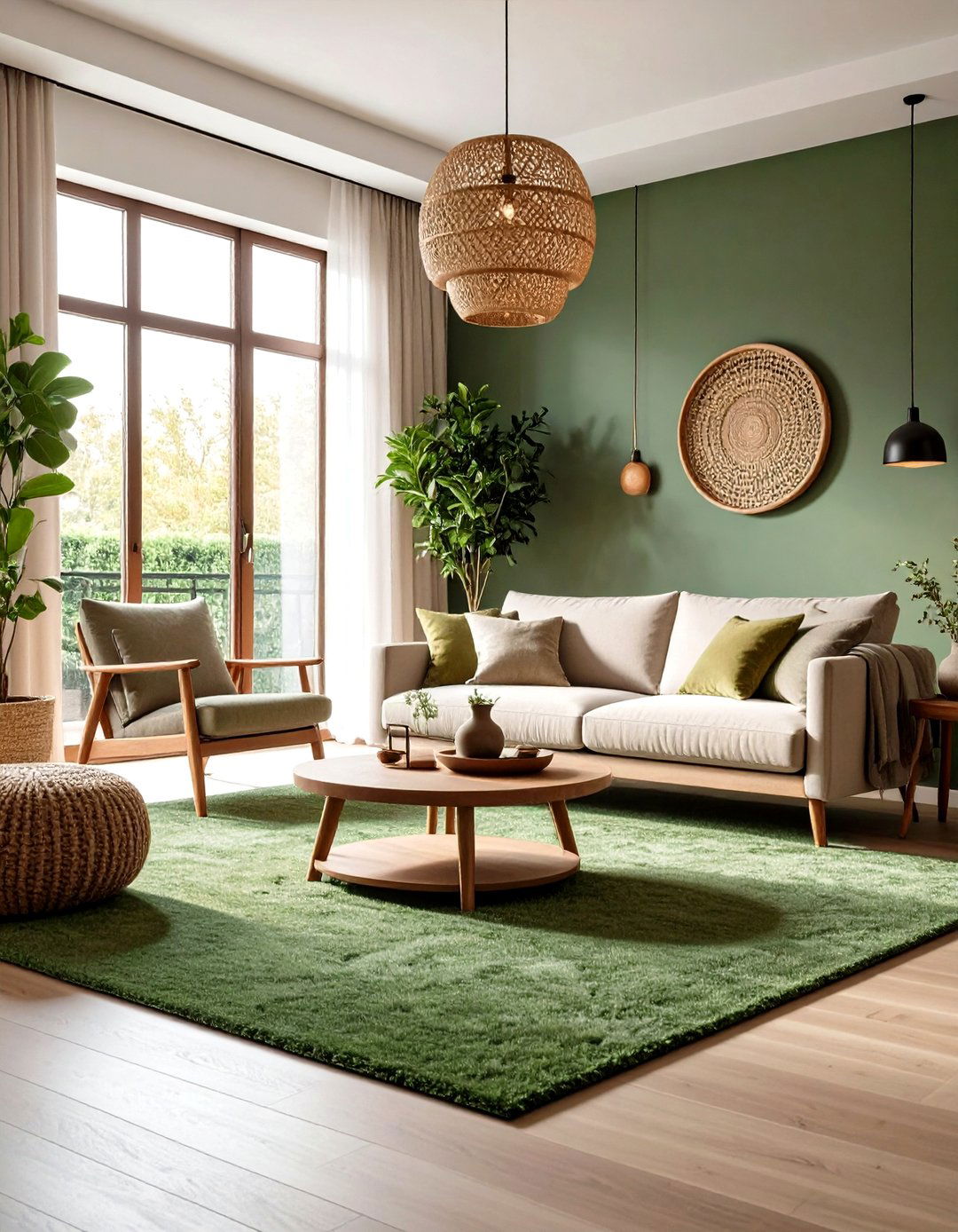Sage Green Carpet Living Room with Contemporary Zen Retreat - 24 Green Carpet Living Room Ideas