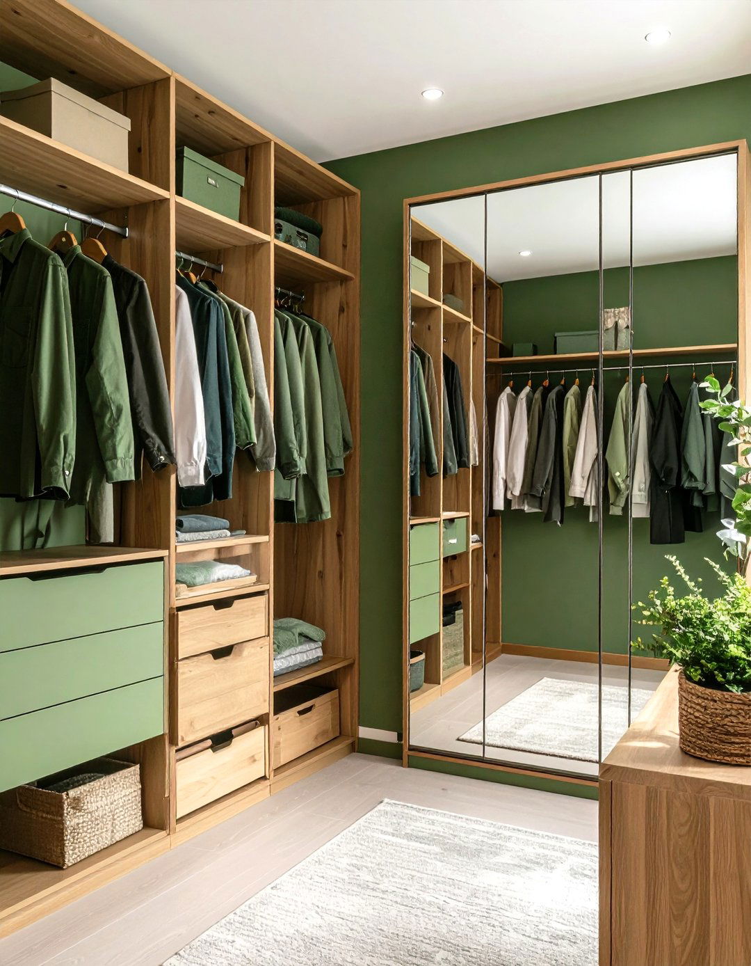 Sage Green Closet with Organized Systems - 24 Sage Green Paint Color Ideas