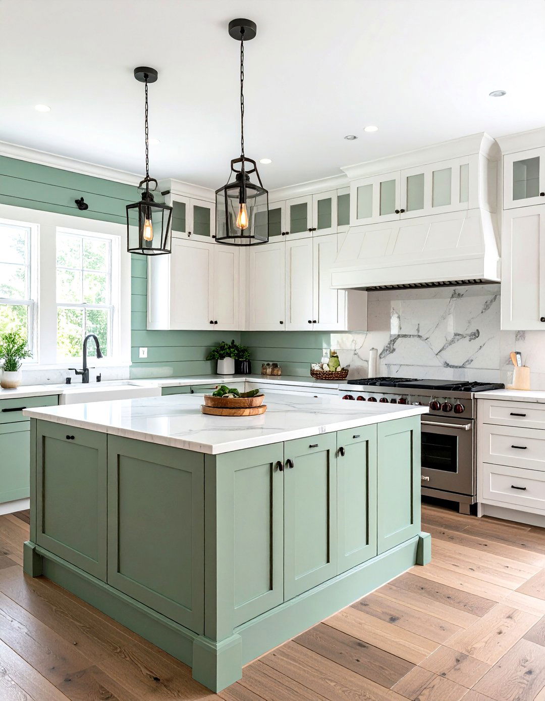 Sage Green Coastal Kitchen Backsplash - 24 Shiplap Backsplash Ideas for Your Kitchen